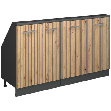 Dachschrägenschrank-Set Rion, Artisan Eiche/Anthrazit, 2er Set, Vicco