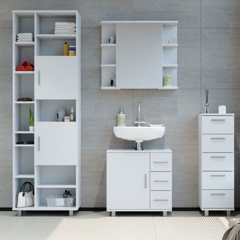 Waschbeckenunterschrank Ilias, Weiß, 60 x 60 cm, Vicco