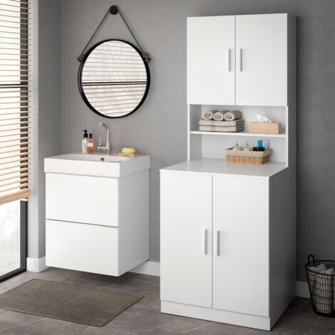 Waschmaschinenschrank Liana, Weiß, 70.5 x 190.5 cm, Vicco