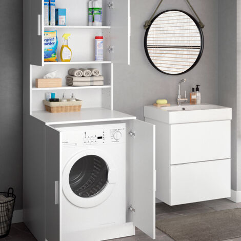 Waschmaschinenschrank Liana, Weiß, 70.5 x 190.5 cm, Vicco
