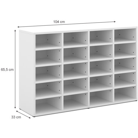 Schuhschrank Lysander, Weiß, 104 x 65.5 cm, Vicco
