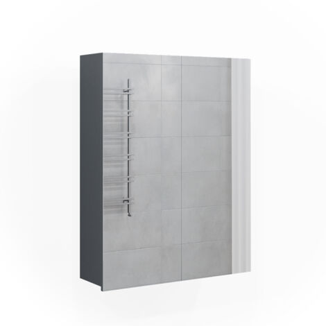 Badspiegelschrank Freddy, Anthrazit, 60 x 77 cm, Vicco