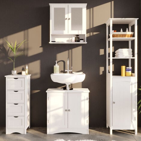 Badschrank Bianco, Weiß, 30 x 81 cm, Vicco