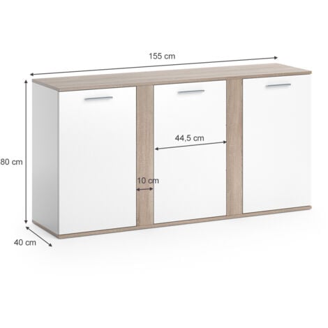 Kommode Novelli, Sonoma, 155 x 80 cm mit Türen, Vicco