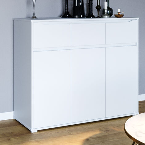 Kommode Ruben, Weiß, 120 x 101.6 cm mit Schubladen, Vicco
