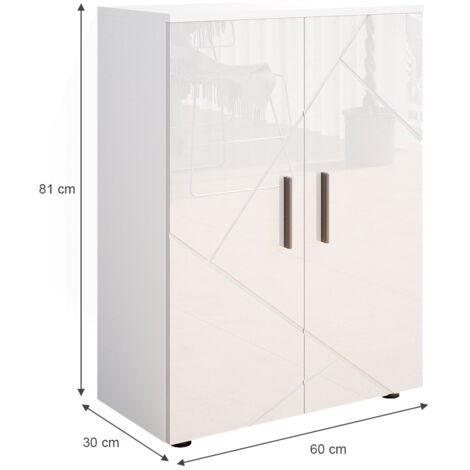 Midischrank Irma, Weiß Hochglanz, 60 x 81 cm, Vicco