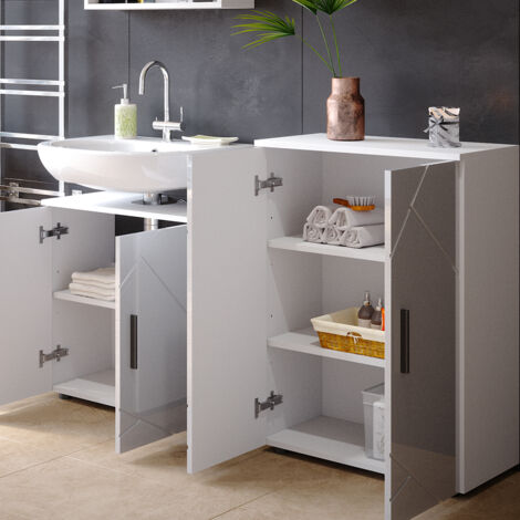Midischrank Irma, Weiß Hochglanz, 60 x 81 cm, Vicco