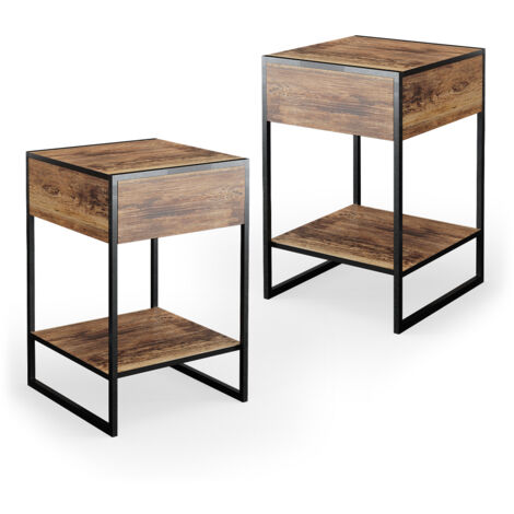 Nachttisch Fyrk, Antikholz, 43.5 x 66 cm 2er Set, Vicco (1/5)