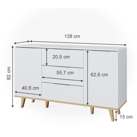 Kommode Nautica, Weiß, 138 x 82 cm, Vicco