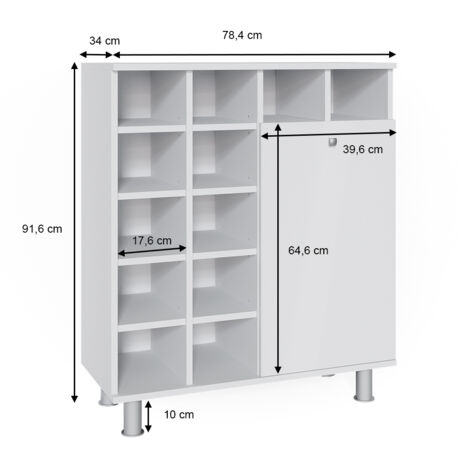Badschrank Fynn, Weiß, 78.4 x 91.6 cm, Vicco