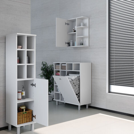 Badschrank Fynn, Weiß, 78.4 x 91.6 cm, Vicco