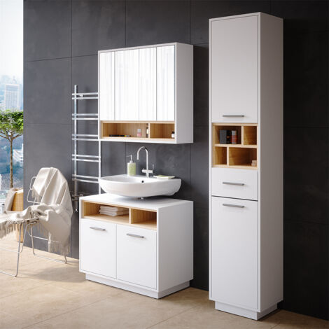 Badspiegelschrank Beatrice, Weiß, 80 x 72 cm, Vicco