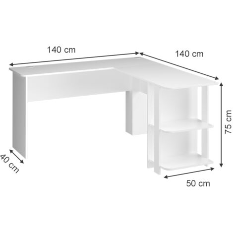 Eckschreibtisch Nikita, Weiß, 140 x 140 cm, Vicco