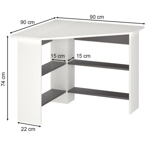 Eckschreibtisch Arion, Weiß, 90 x 90 cm, Vicco