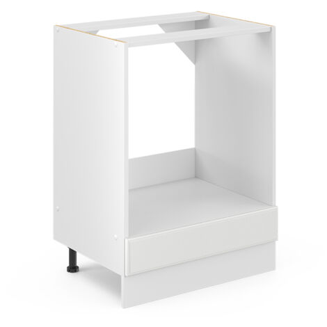 Herdumbauschrank R-Line, Weiß Landhaus, 60 cm ohne Arbeitsplatte, Vicco