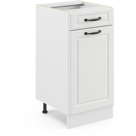 Küchenunterschrank R-Line, Weiß Landhaus, 40 cm ohne Arbeitsplatte, Vicco