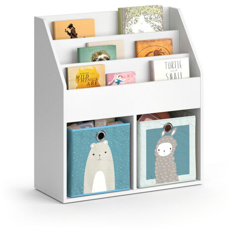 Kinderregal Luigi, Weiß, 72 x 79 cm mit 2 Faltboxen opt.6, Vicco
