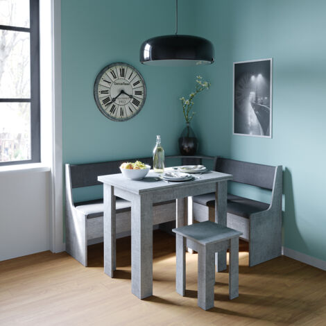 Eckbankgruppe Roman, Beton, 150 x 41.5 cm mit Tisch, Vicco