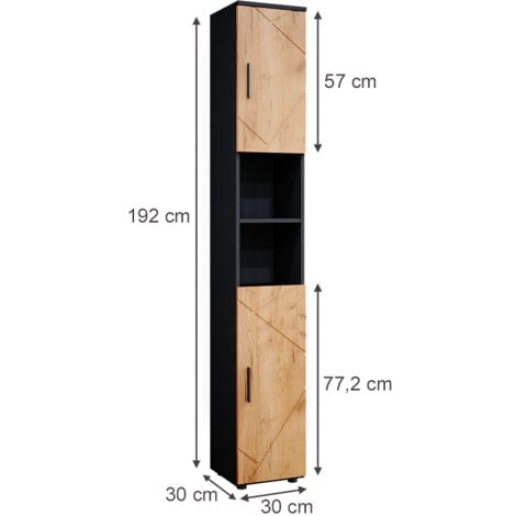 Badschrank Irma, Anthrazit, 30 x 192 cm, Vicco