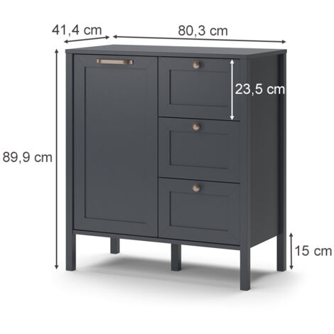 Kommode Ewan, Anthrazit, 80.3 x 89.9 cm, Vicco
