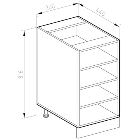 Küchenregal R-Line, Anthrazit, 20 cm ohne Arbeitsplatte, Vicco