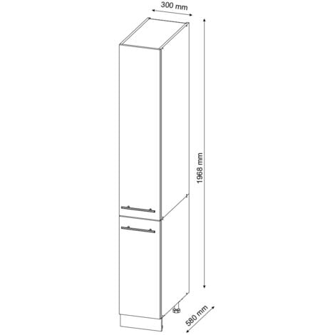 Apothekerschrank Fame-Line, Weiß Hochglanz, 30 cm, Vicco