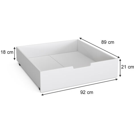 Tiroir De Rangement Sous Lit VitaliSpa Teddy - Bois Naturel 92x89cm Pour Chambre Enfant