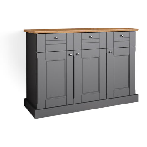 Kommode Bergamo, Grau, 121.4 x 83.6 cm, Vicco