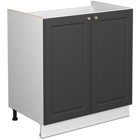Spülenunterschrank Fame-Line, Anthrazit-Gold, 80 cm ohne Arbeitsplatte, Vicco