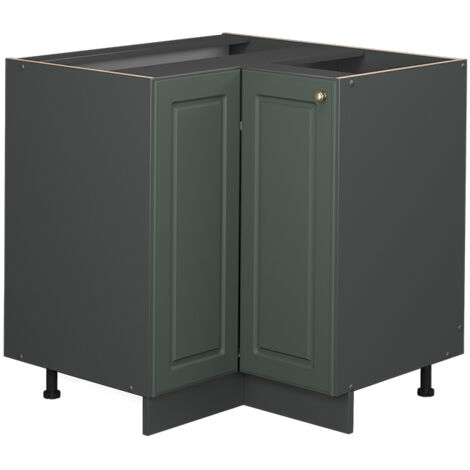 Eckunterschrank Fame-Line, Grün-Gold Landhaus, 80.5 cm ohne Arbeitsplatte, Vicco