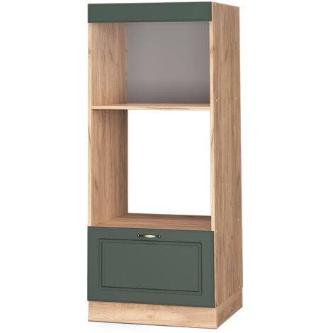 Mikrowellenschrank Fame-Line, Grün-Gold Landhaus, 60 cm offen, Vicco