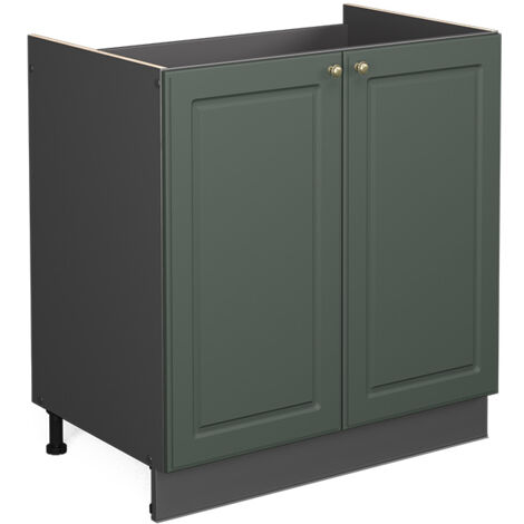 Spülenunterschrank Fame-Line, Grün-Gold Landhaus, 80 cm ohne Arbeitsplatte, Vicco