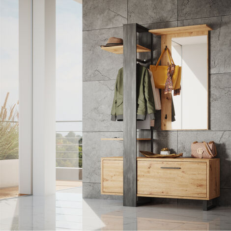 Garderobe Porto, Braun, 120 x 192 cm, Vicco