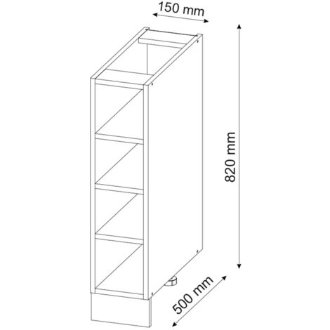 Küchenregal Fame-Line, Anthrazit, 15 cm ohne Arbeitsplatte, Vicco