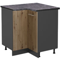 Eckunterschrank R-Line, Artisan-Eiche, 75.6 cm, AP Anthrazit, Vicco