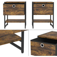 Vicco Nachttisch Fyrk 2er-Set – Eiche Rustikal, 40x50 Cm, Mit Schublade