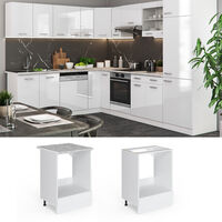 Vicco Herdumbauschrank 60 cm ohne Arbeitsplatte Küchenschrank Küchenschränke Küchenunterschrank R-Line Küchenzeile Weiß