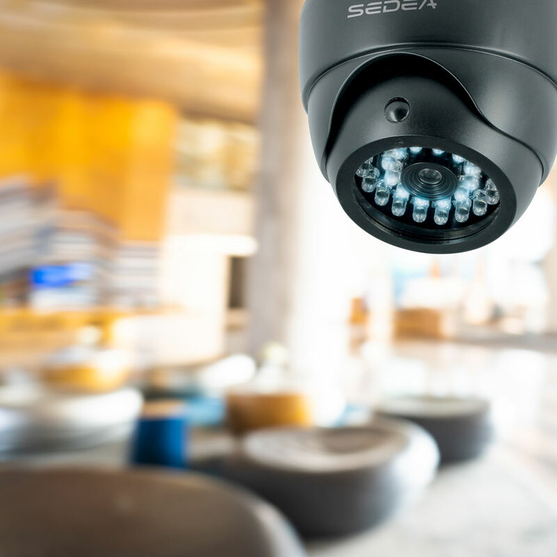 Caméra de surveillance factice avec détecteur de mouvement et signal LED 