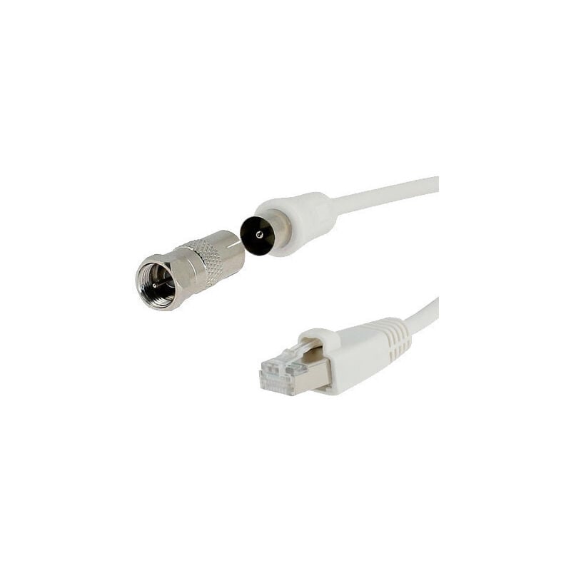 Cordon Télévision Balun Satellite, RJ45 / type F (ou IEC)