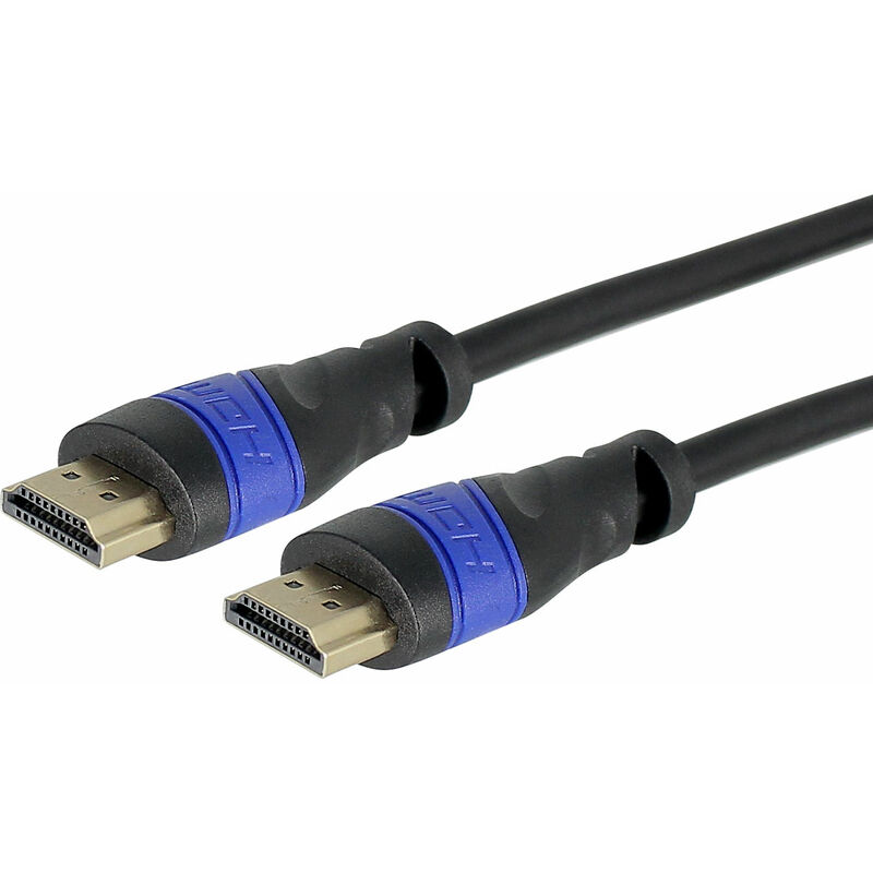 Câble HDMI Plat 4K Ultra HD High Speed noir audio/vidéo mâle/mâle 1,50  mètre Gold - SEDEA - 914542