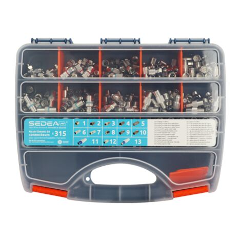 Valise d’assortiment de connecteurs TV / SAT x315 pièces (1/5)