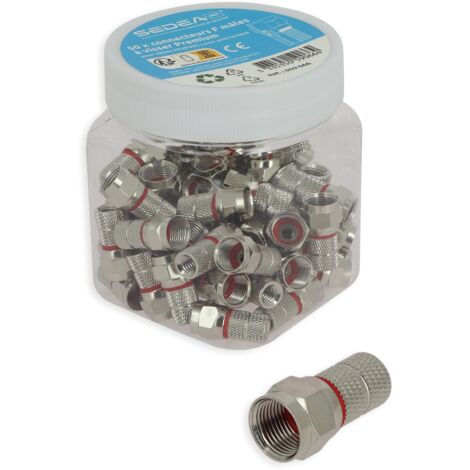 Boîte de 50 connecteurs F mâles à visser Premium pour câbles 25V/PAtC
