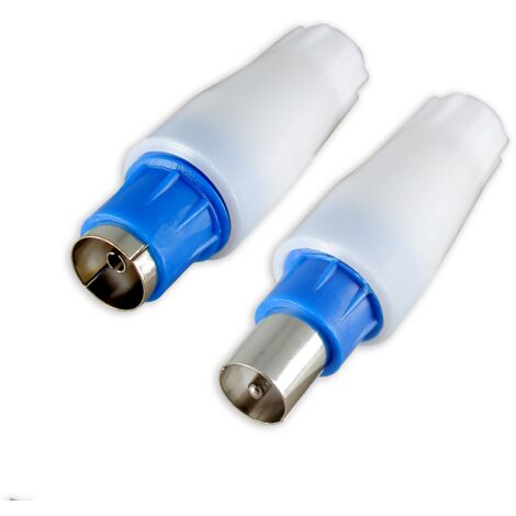2 Fiches coaxiales TV normalisées 9,52 mm - 1 Mâle + 1 Femelle