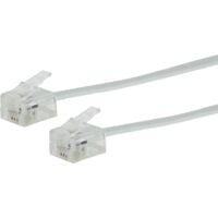 Cable RJ11 Plat Mâle / Mâle Blanc  5 mètres