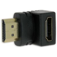 Adaptateur HDMI Coudé 90° Mâle / Femelle Gold Connecteur Angle Droit 4K UHD et 3D