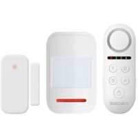 Pack alarme sans fil extensible – Sirène intégrée puissante – Détecteur de mouvement et d’ouverture – Installation rapide sans connexion réseau – Sedea
