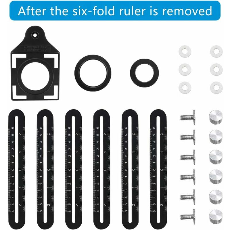 Outil de Modèle de Carrelage pour Architectes et Artisans Newaner Règle de Mesure Pliante à 6 Côtés Regle de Mesure Multi Angle avec 6 Trous de Positionnement en Alliage d'Aluminium de Haute Qualité 