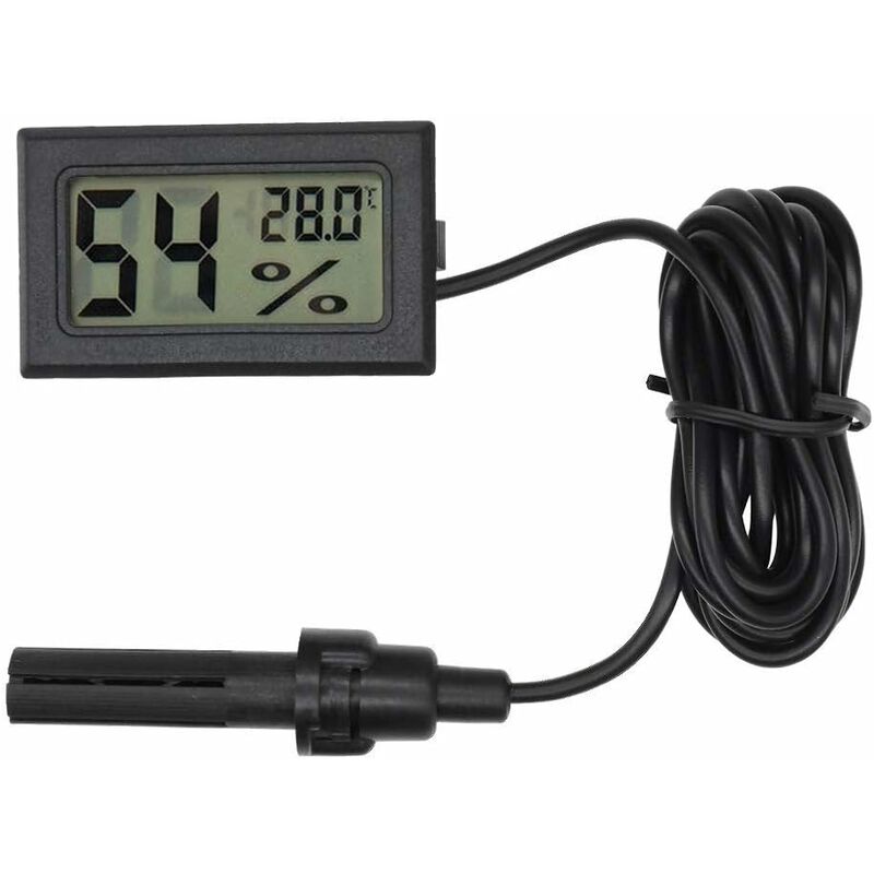 EEEKit Thermomètre à humidité numérique de 2-Pack LCD de température Mini hygromètre à thermomètre numérique et jauge d'humidité à Effet de Serre/Cars/Home/Office Noir 