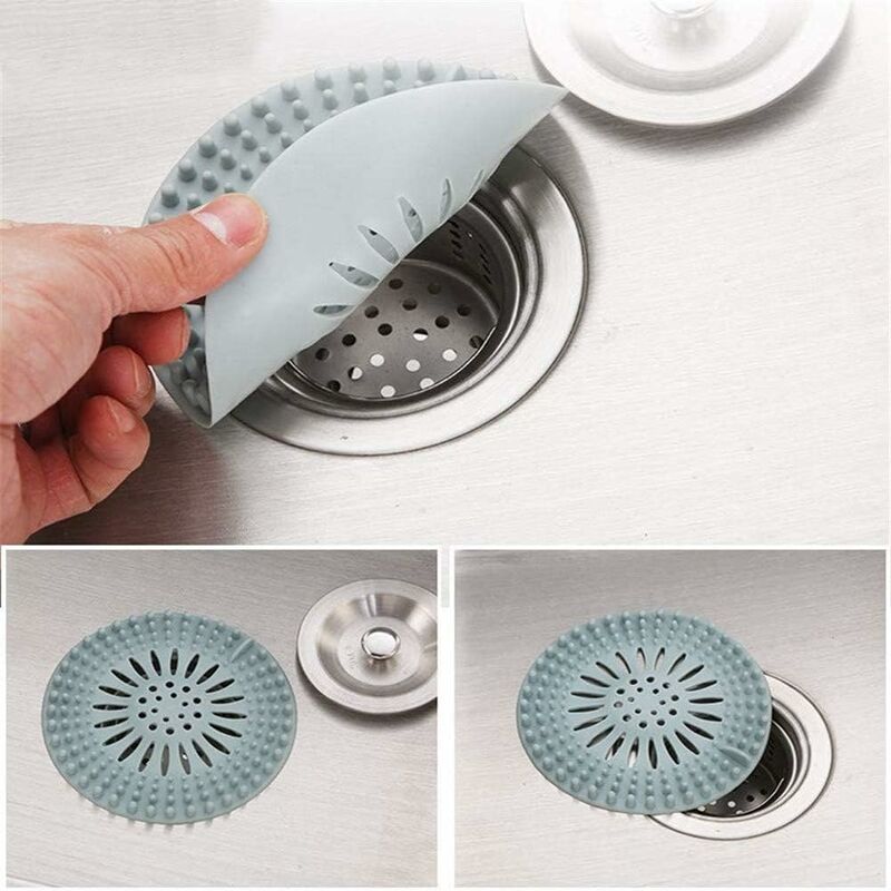 Filtre à cheveux en silicone 1 pièce, protection universelle contre les  drains, peut être utilisé dans la salle de bain, la baignoire, la cuisine  et le filtre à cheveux