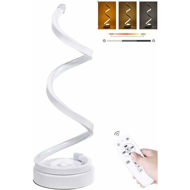 LED Spirale Lampe de Chevet Dimmable, Métal Lampe de Table Tactile  3000K-5000K (Blanc Chaud/Naturel/Froid), LED Moderne Lampe de Bureau avec  Câble, Lampe de Décoration pour Chambre Bureau Salon : :  Bricolage